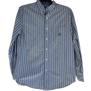 Chaps Men Striped Button Shirt Long Sleeve Casual Dress Shirt Medium‎ Layered